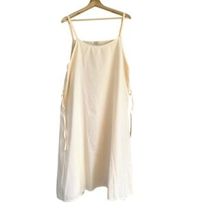 Krista Larson Butter Yellow Slip Dress One Size Lagenlook Spaghetti Strap Summer
